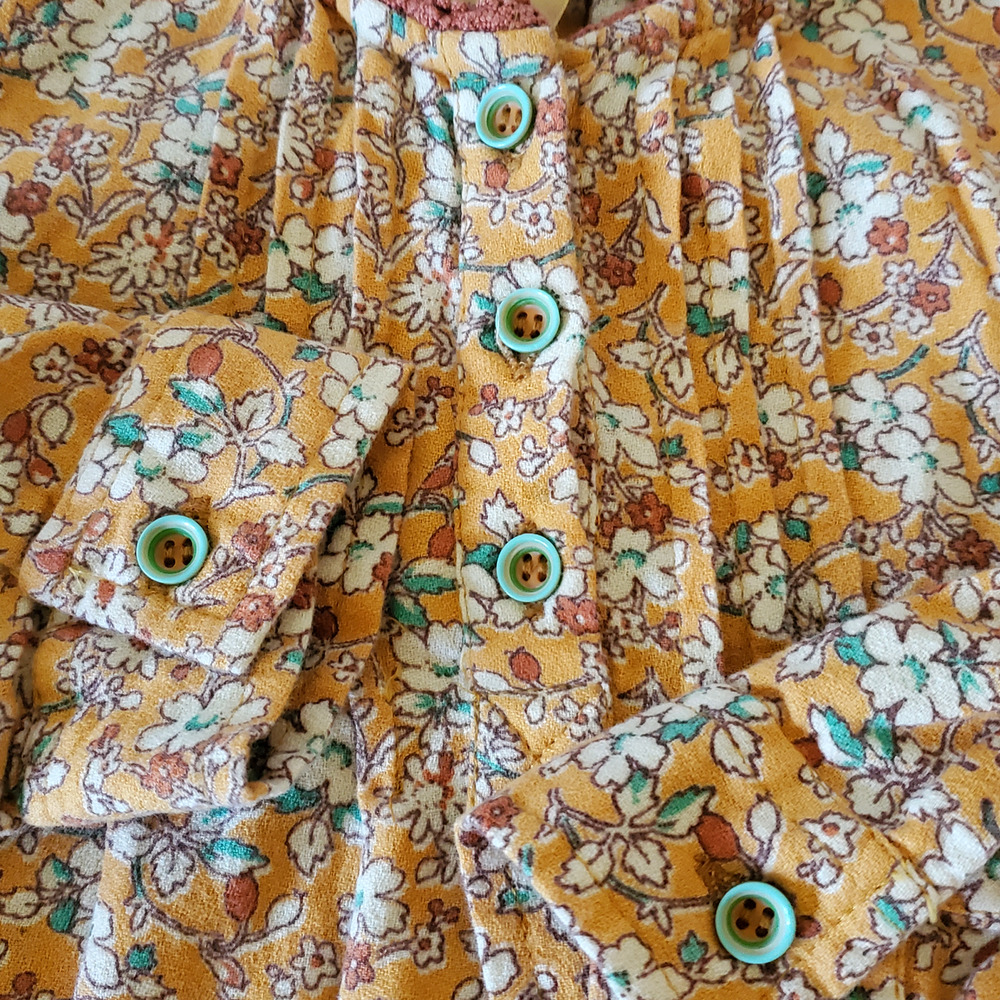 April Cornell Girls Dress 3-4 Long Sleeve Fall Dress Autumn Floral Hi Low Midi